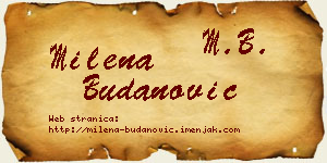 Milena Budanović vizit kartica